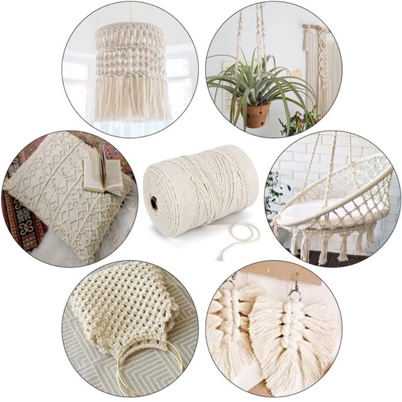 Blisstime Macrame Cord 3mm X 500 Yards Natural Cotton - Picture 5 of 5